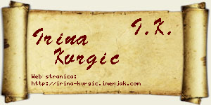 Irina Kvrgić vizit kartica